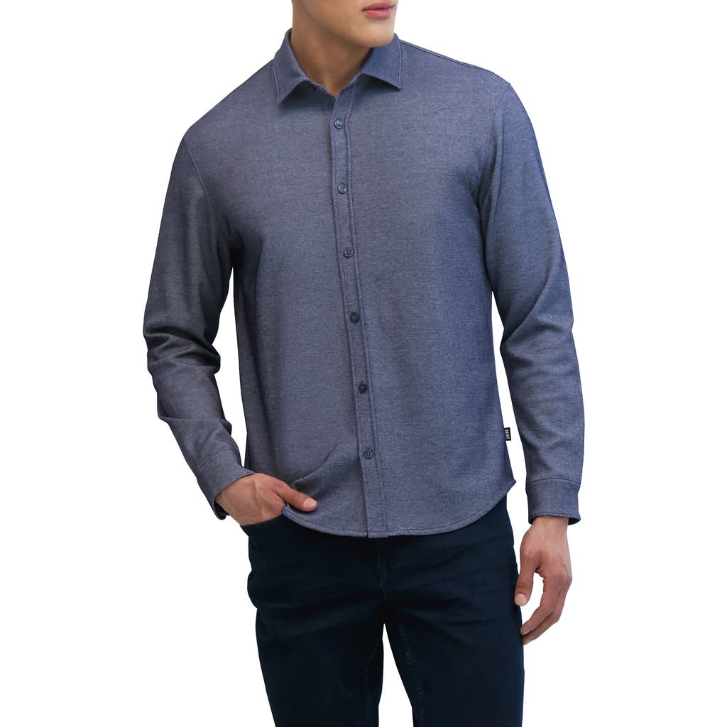 Dkny Sportswear Metro Long Sleeve Button-up Shirt In Blue