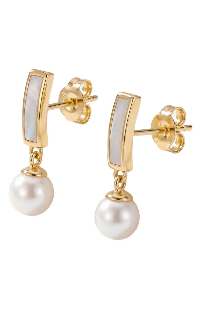 ARGENTO VIVO Mother-of-Pearl & Cultured Pearl Drop Earrings, Alternate, color, Gold