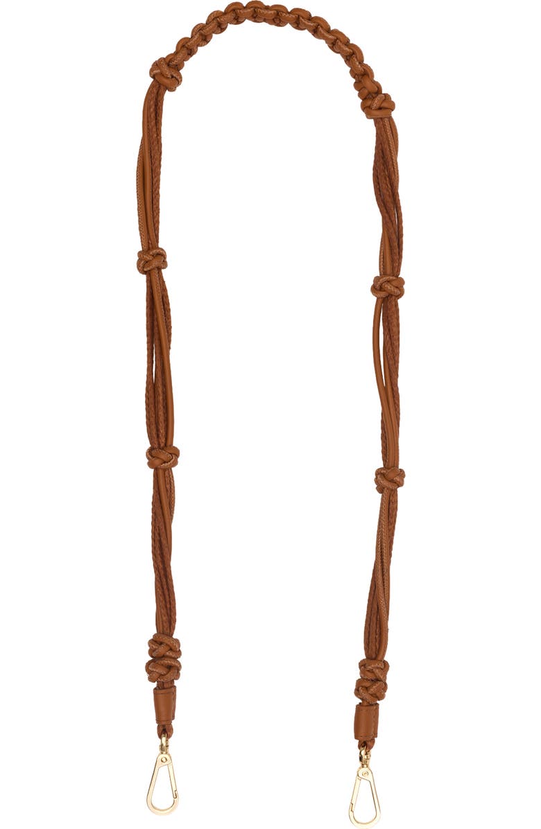 HAMMITT Long Knotted Leather Strap, Main, color, Cocoa/ Gold