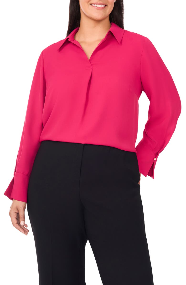 Halogen<sup>®</sup> Johnny Collar Top, Main, color, Vivacious