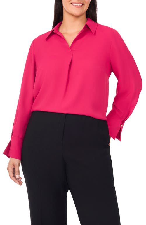 Halogenr Halogen(r) Split Cuff Button-up Top In Red