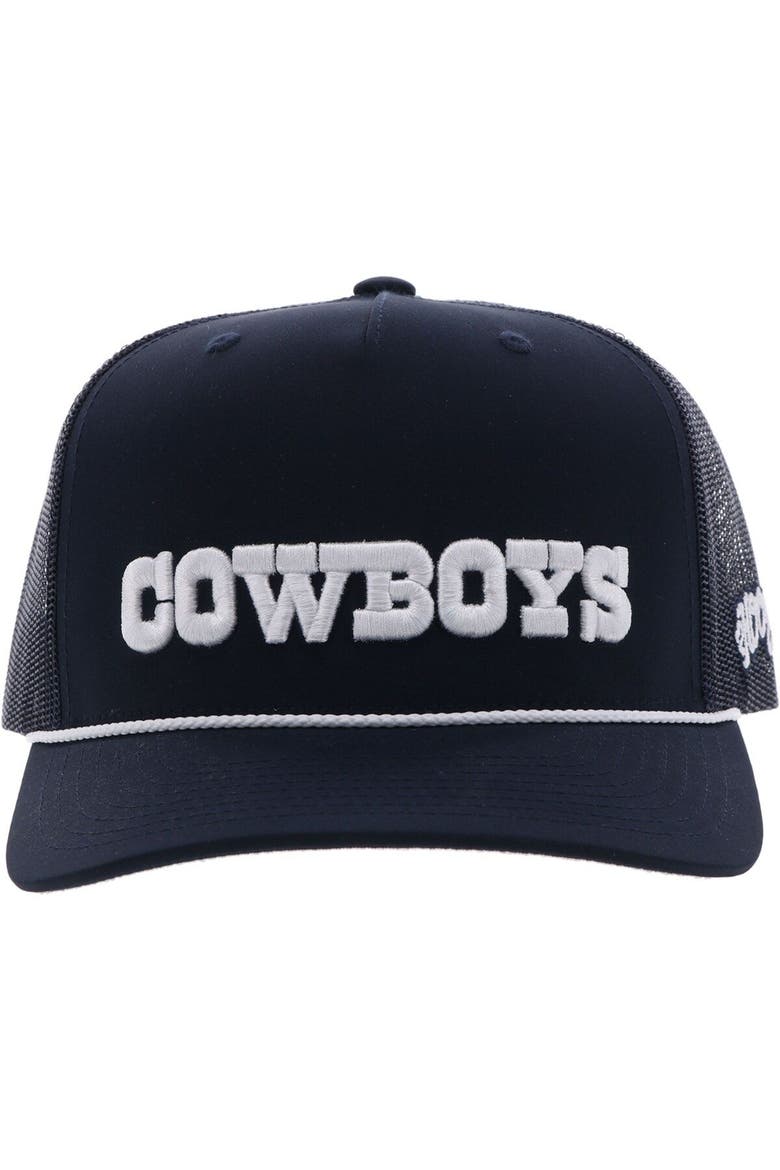 Men's HOOey Navy Dallas Cowboys Wordmark Rope Trucker Adjustable Hat, Alternate, color, Navy