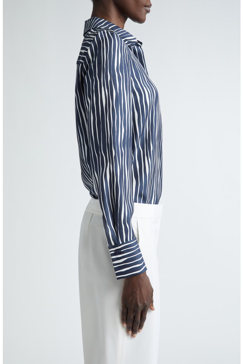 Scottie Stripe Silk Twill Button-Up Shirt, Alternate, color, MIDNIGHT BLUE MULTI