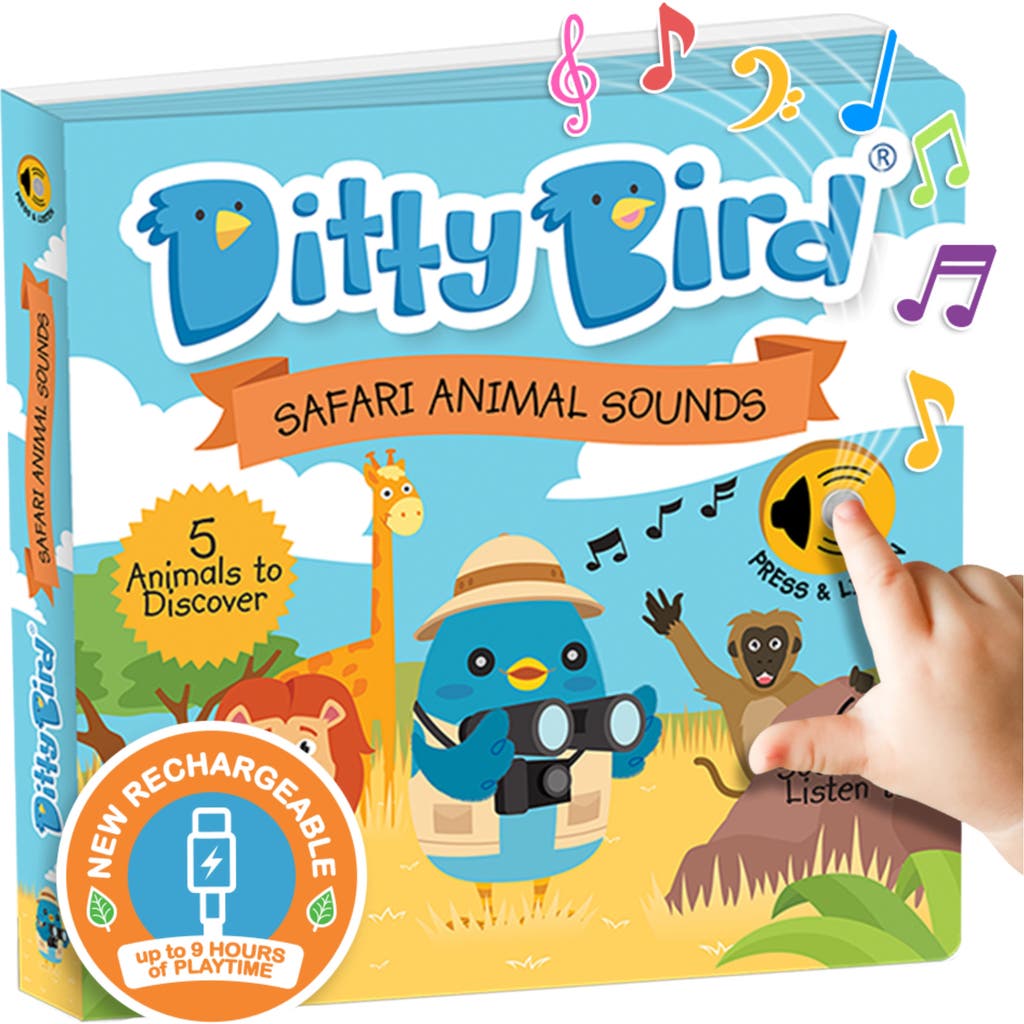 Ditty Bird 'Safari Animal Sounds' Board Book in Blue Multi  product