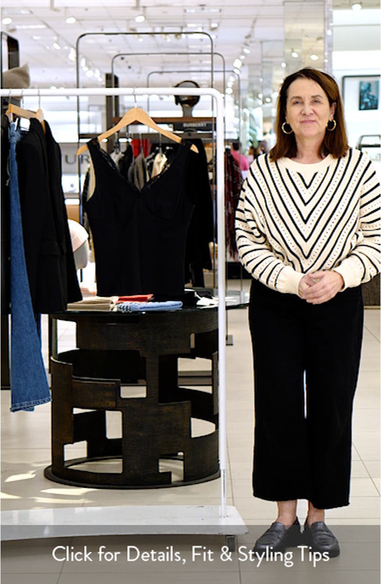 Lace Trim Tailored Virgin Wool Blend Top, sales video thumbnail