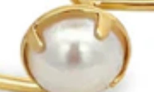 Macrae & Co . Faux Pearl Buckle Bracelet In Gold