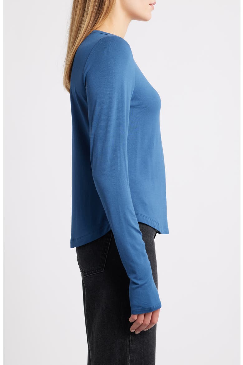Long Sleeve Modal Blend Top, Alternate, color, CADET BLUE