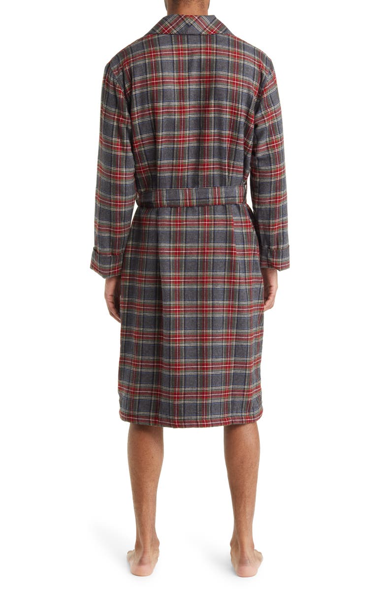 L.L.Bean Scotch Plaid Fleece-Lined Cotton Flannel Robe, Alternate, color, 