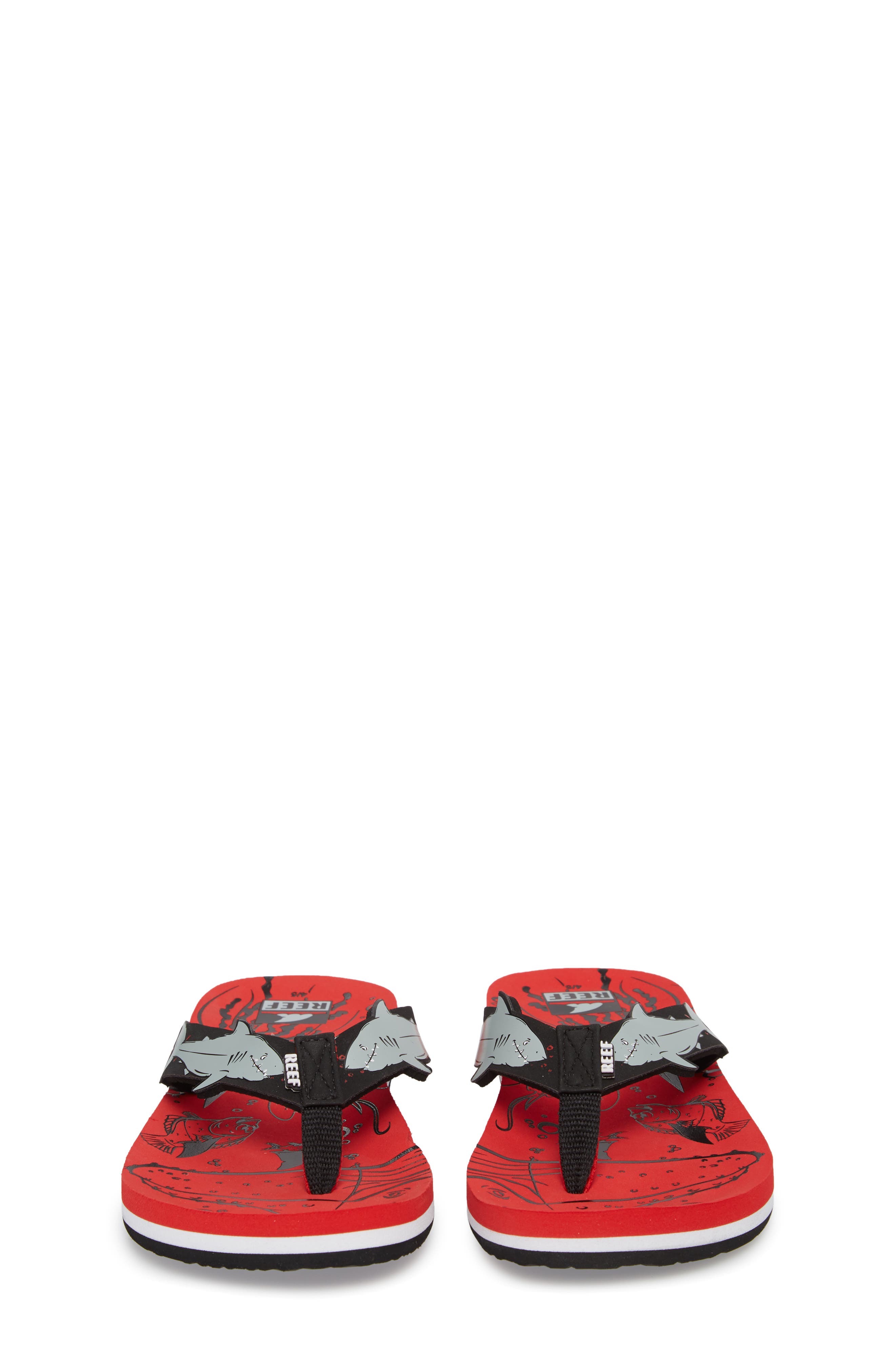 Ahi Shark Flip Flop, Alternate, color, RED SHARK