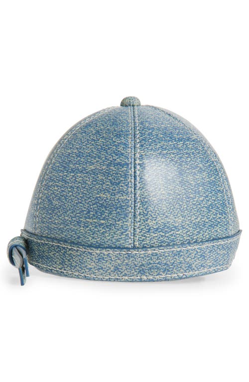 JW ANDERSON JW ANDERSON MEDIUM DENIM PRINT LEATHER CAP CROSSBODY BAG