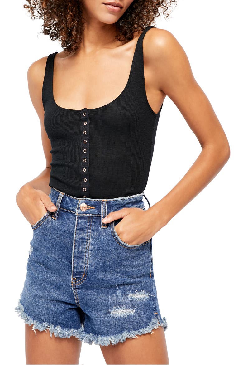 Tellin' Me Rib Tank Top, Main, color, BLACK