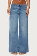 EDIKTED UK Cutie Low Rise Wide Leg Jeans