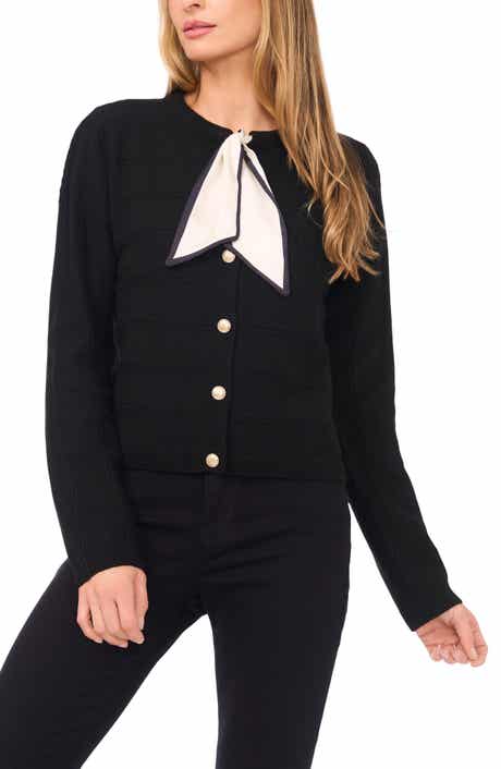 CeCe Tie Scarf Cardigan