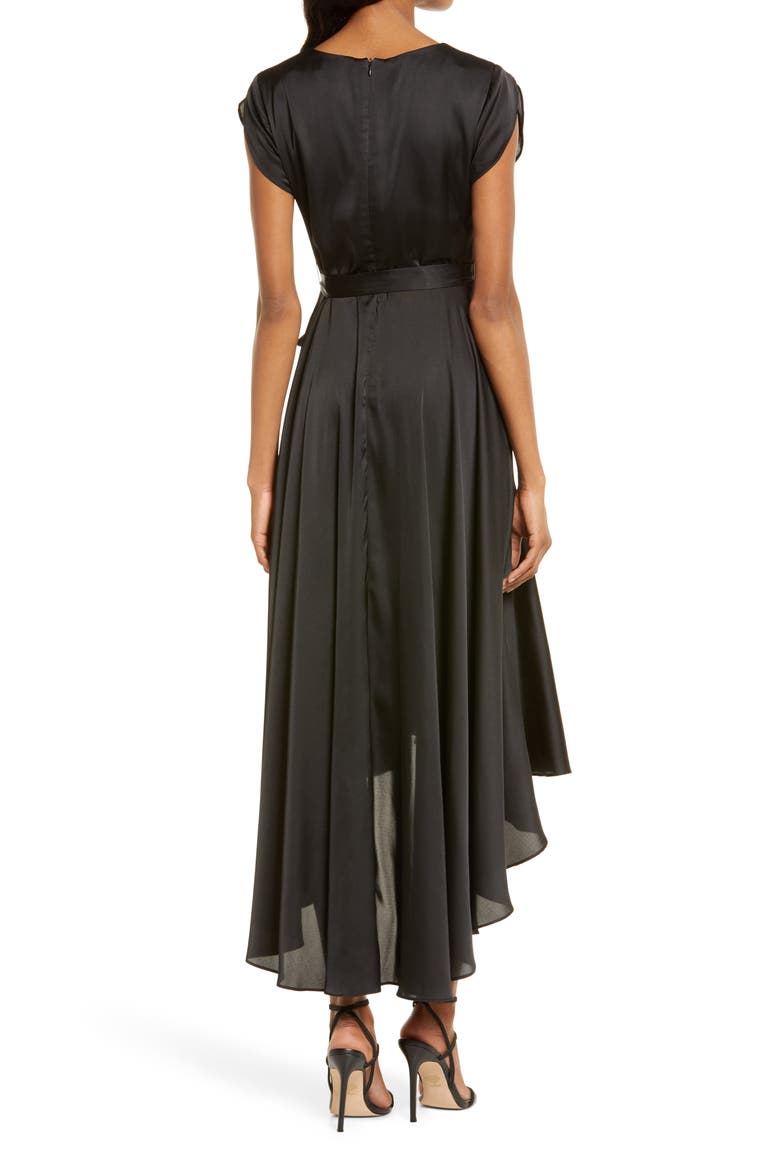 Fallen for You Satin High-Low Dress, Alternate, color, BLACK