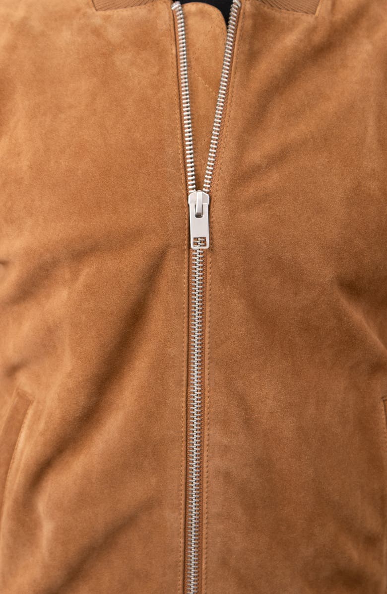 Bagatelle Suede Bomber Jacket, Alternate, color, Cognac