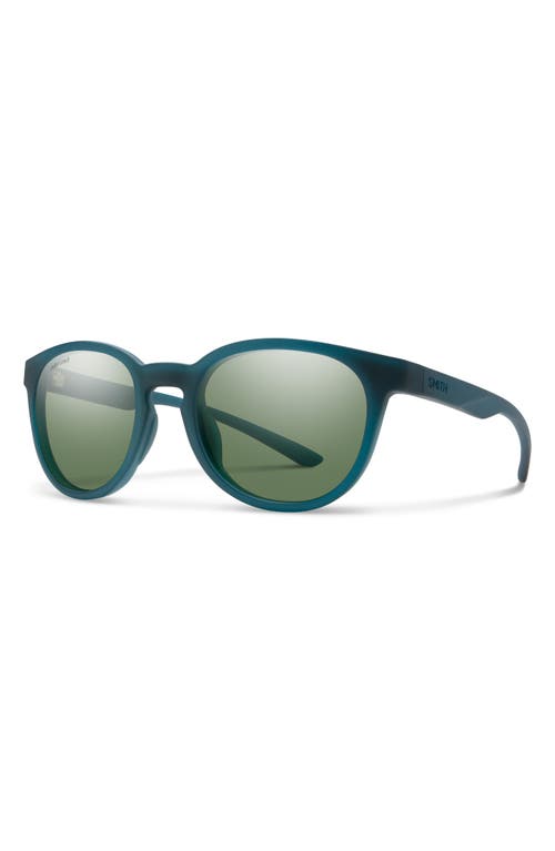 Smith Easbank Core 52mm Polarized Round Sunglasses In Pacific Crystal/gray Green
