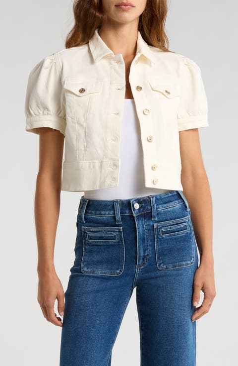 Kendra Short Sleeve Crop Denim Jacket
