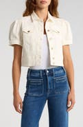 PAIGE Kendra Short Sleeve Crop Denim Jacket