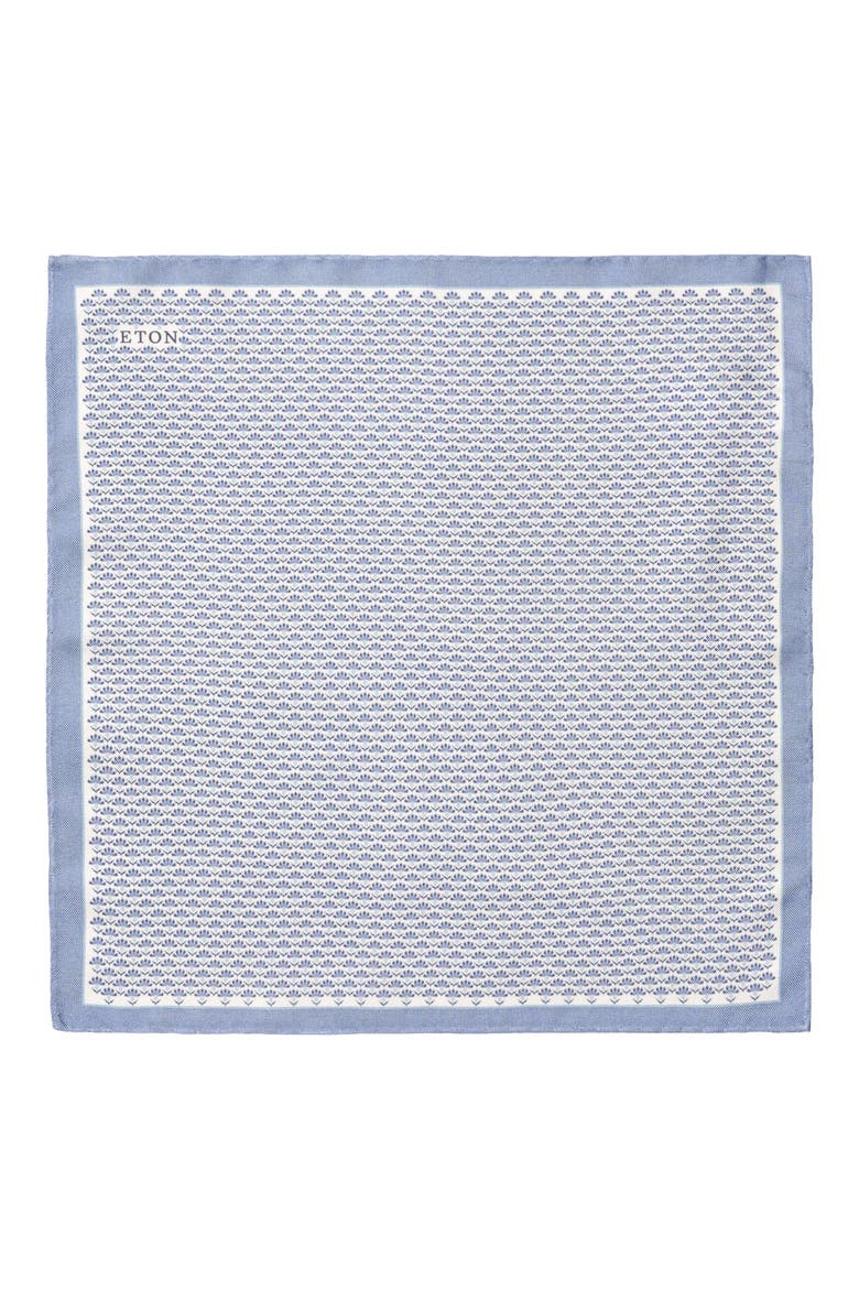 Neat Floral Oxford Silk Pocket Square, Alternate, color, MEDIUM BLUE