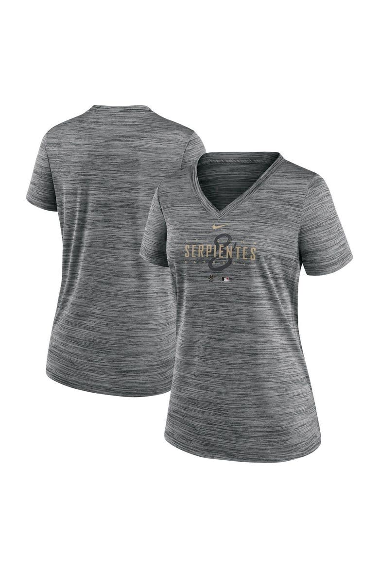 Women's Nike Gray Arizona Diamondbacks City Connect Velocity Practice Performance V-Neck T-Shirt, Main, color, Gray