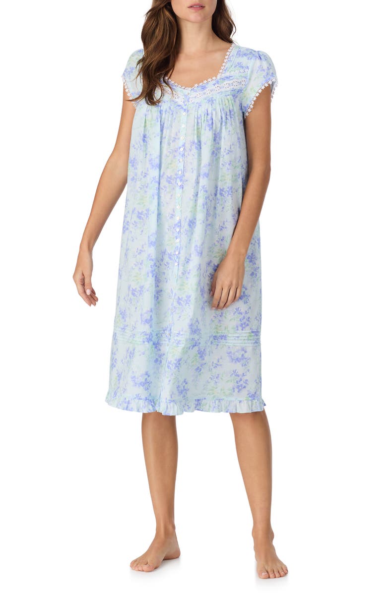 Eileen West Cap Sleeve Short Cotton Nightgown, Main, color,