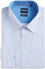 DANIEL HECHTER Paris Modern Fit Neat Geometric Print Cotton Dress Shirt