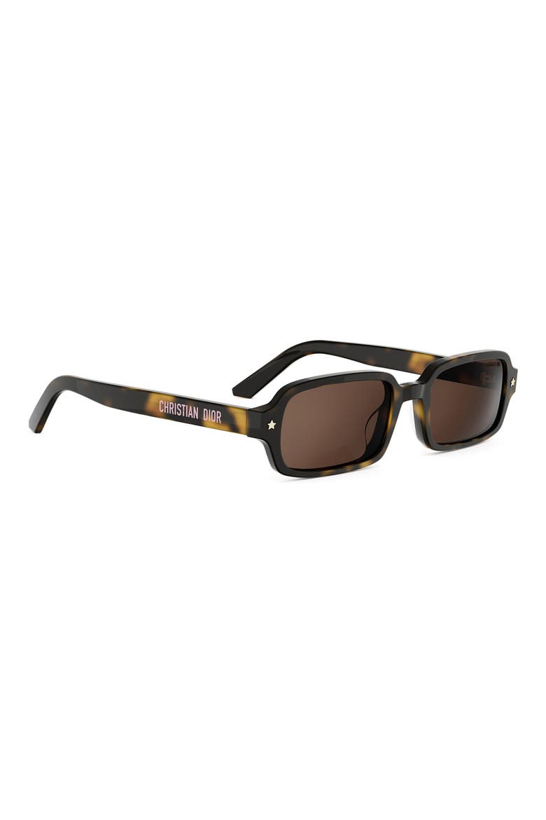 'DiorPacific S3I 52mm Rectangular Sunglasses, Alternate, color, DARK HAVANA / BROWN
