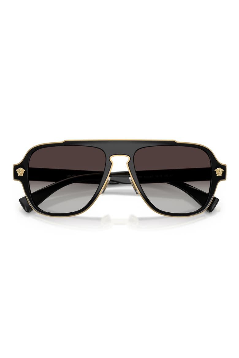56mm Square Sunglasses, Alternate, color, BLACK / GREY GRADIENT