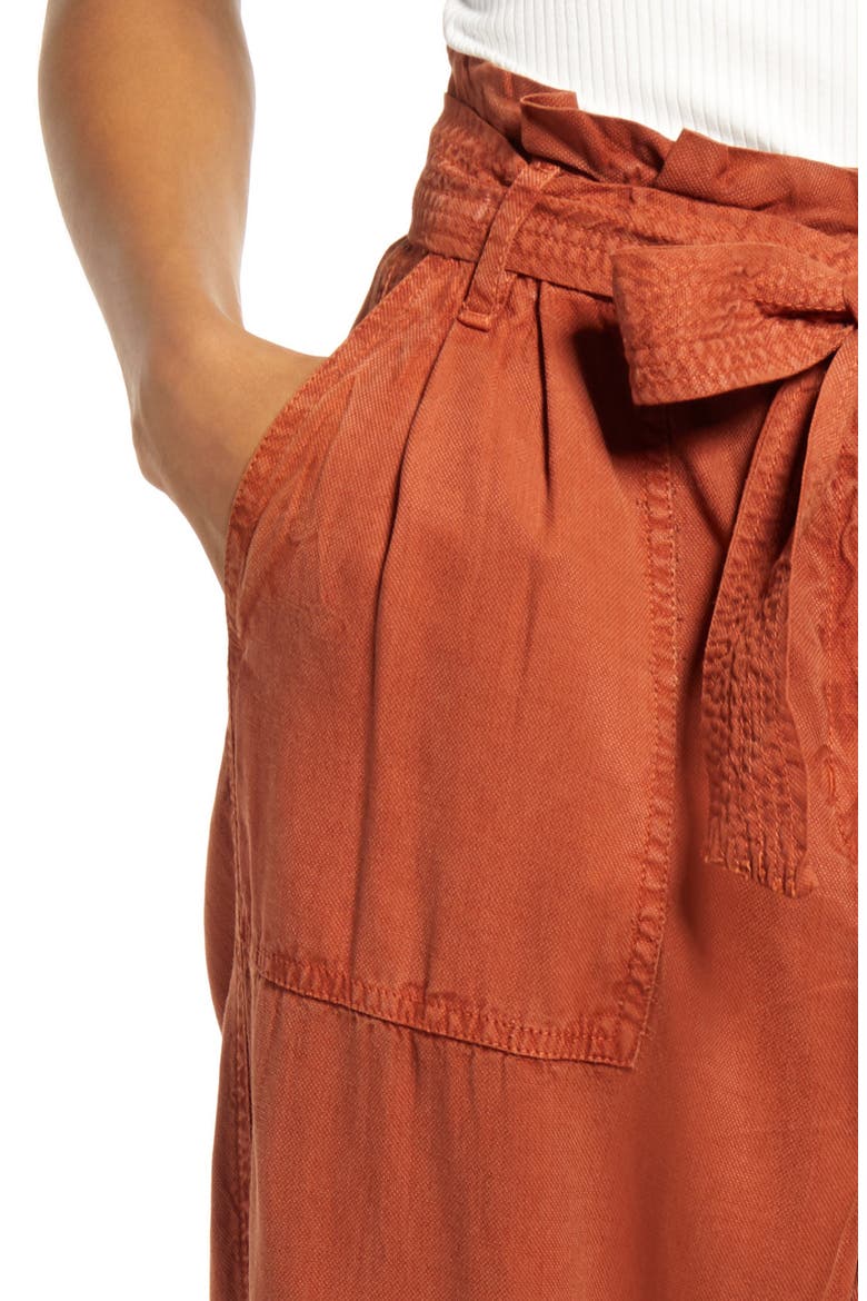 Paperbag Waist Pants, Alternate, color, BROWN COCONUT