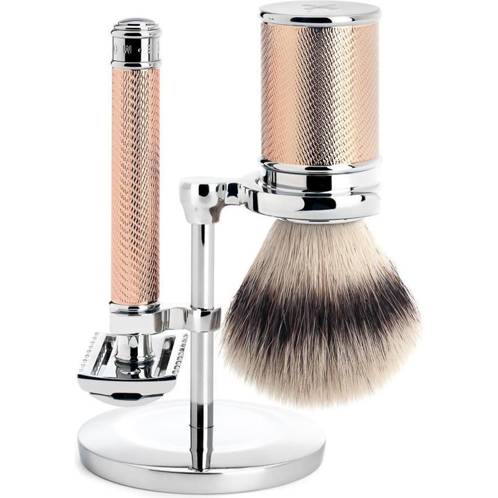 Mühle Rosegold Silvertip Fiber & Open Comb Safety Razor Shaving Set In Gold