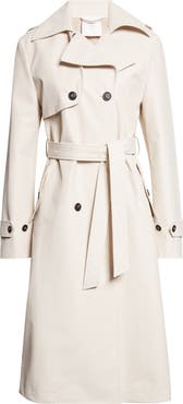 Eleventy Double Breasted Water Resistant Trench Coat