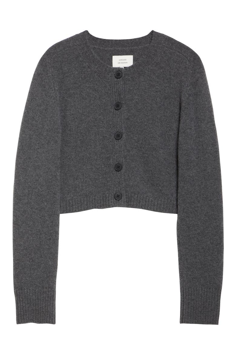 Kaia Cashmere V-neck Cardigan, Alternate, color, ANTHRACITE MELANGE