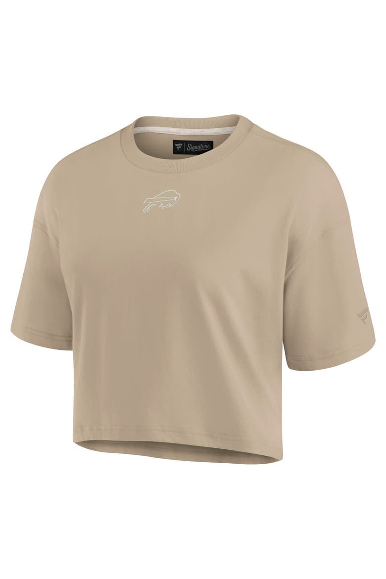 Women's Fanatics Signature Khaki Buffalo Bills Elements Super Soft Boxy Cropped T-Shirt, Alternate, color, Khaki