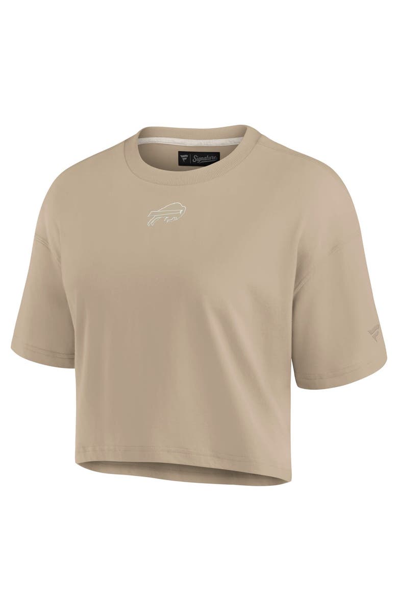 Fanatics Signature Women's Fanatics Signature Khaki Buffalo Bills Elements Super Soft Boxy Cropped T-Shirt, Alternate, color, Khaki