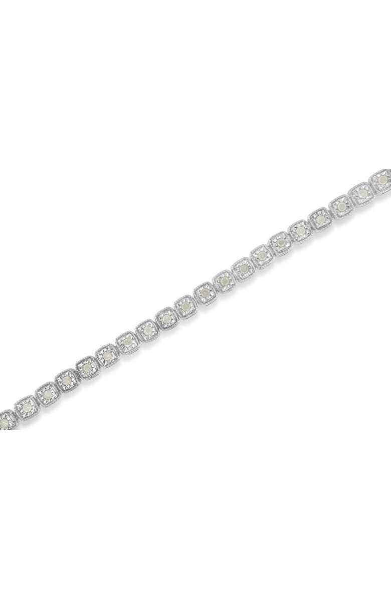 Haus of Brilliance Silver 1.0 Cttw Diamond Miracle-Set Square Milgrain Link Tennis Bracelet, Alternate, color, Silver