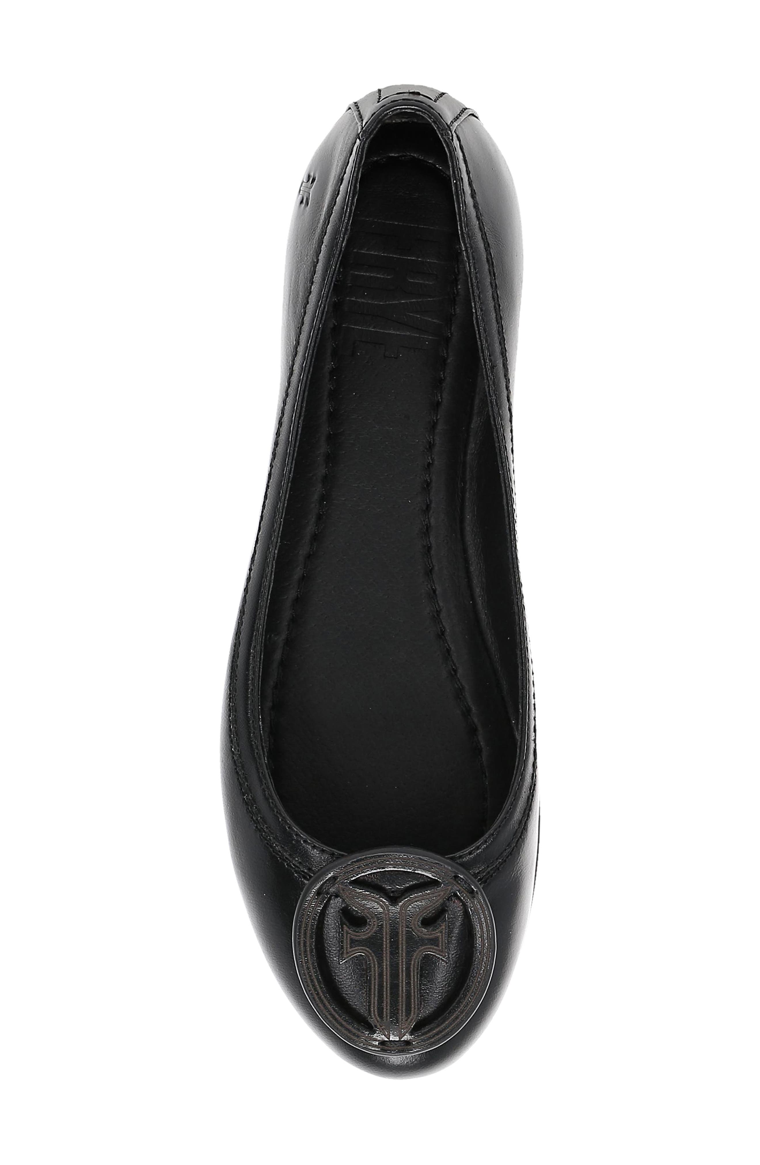 Frye Carson Logo Ballet Flat, Alternate, color, Black