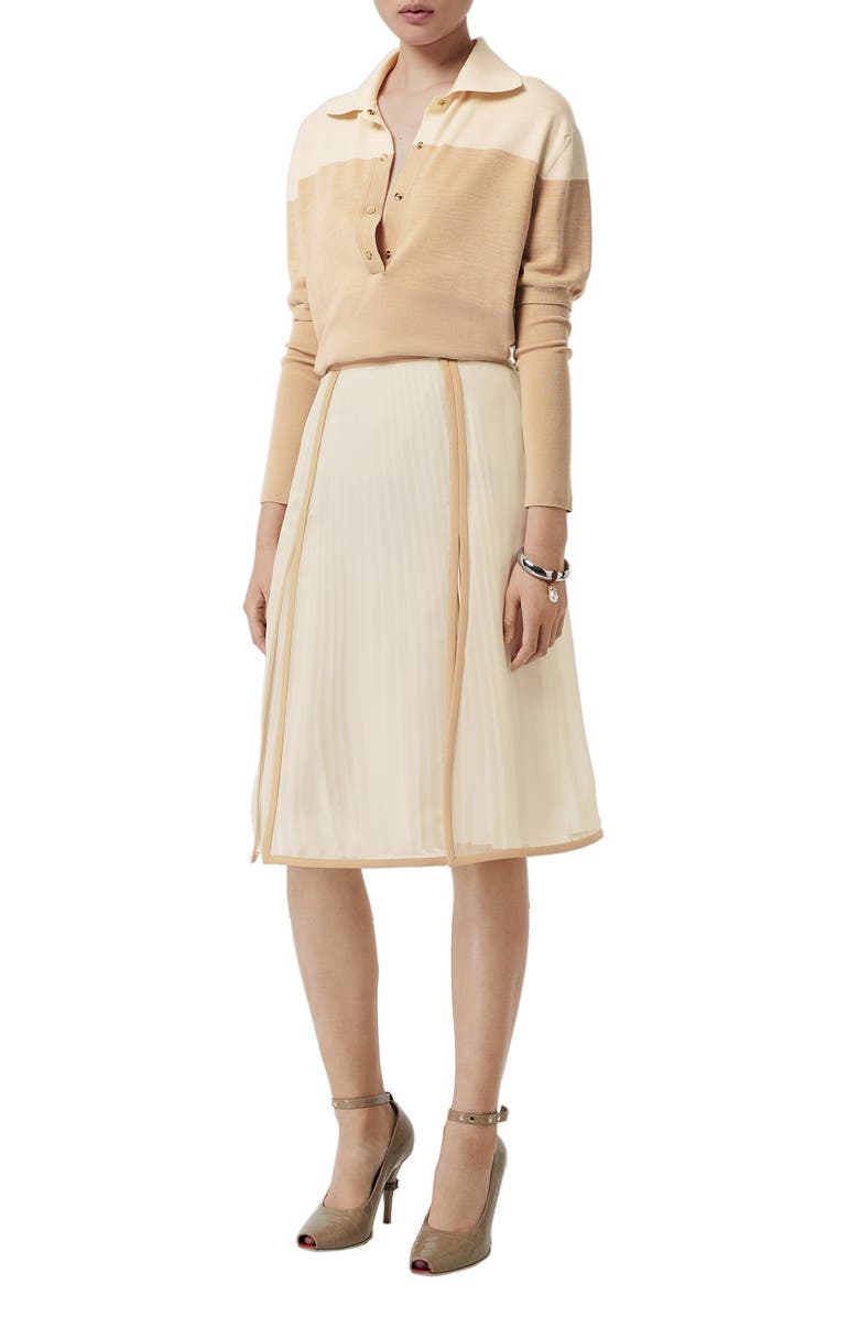 Burberry Colorblock Wool Polo Sweater, Alternate, color,