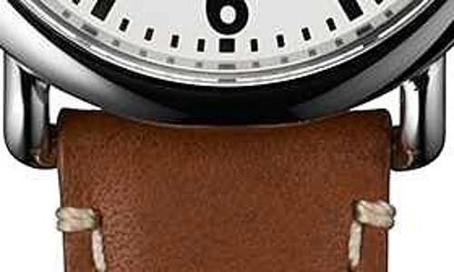 Shinola The Runwell Tan Leather Strap Watch, 41mm In Brown/white