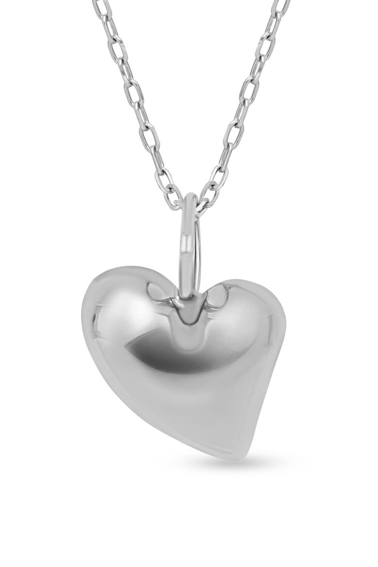 14K Gold Heart Pendant Necklace, Alternate, color, 14K WHITE GOLD