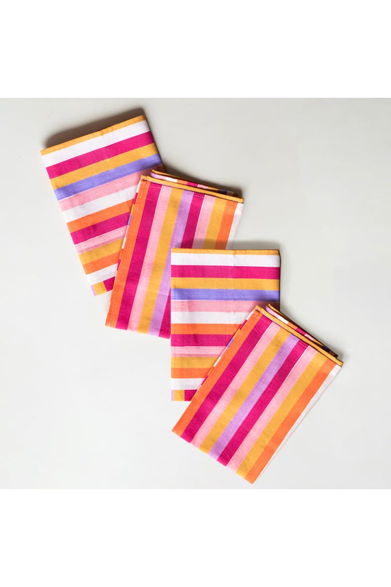 Bright Stripe Organic Napkin - Set of 4, Main, color, Multi