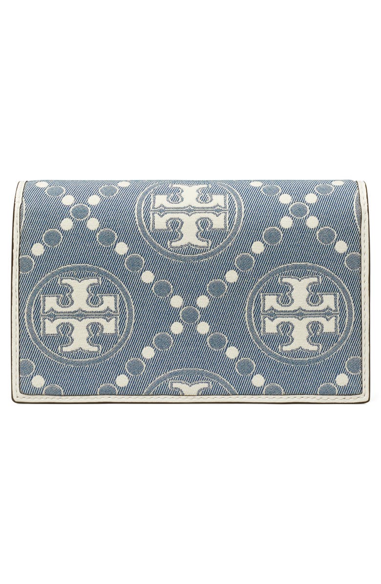 Tory Burch T Monogram Denim Wallet Crossbody, Alternate, color, 