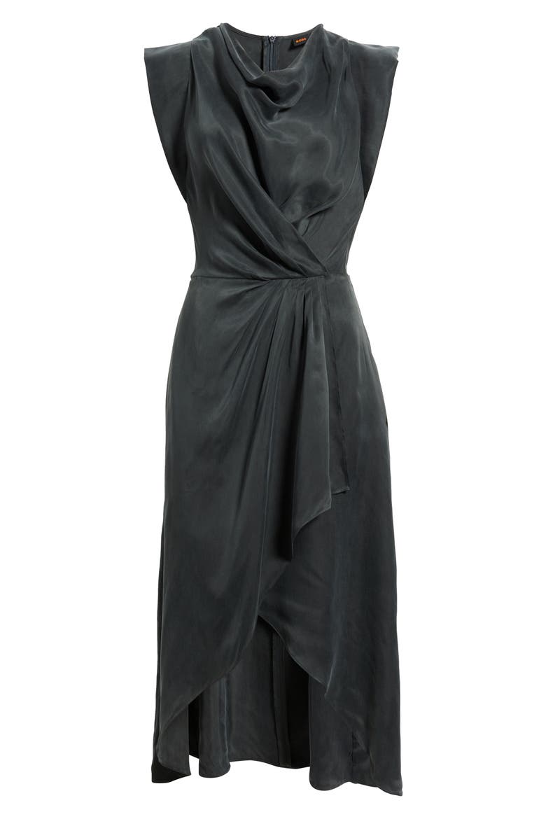 Dratty Draped Midi Dress, Alternate, color, OPEN GREY