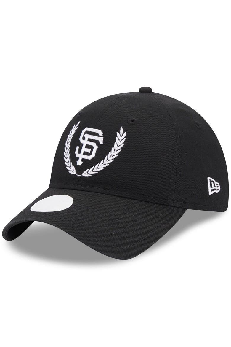 Women's New Era Black San Francisco Giants Leaves 9TWENTY Adjustable Hat, Main, color, Black