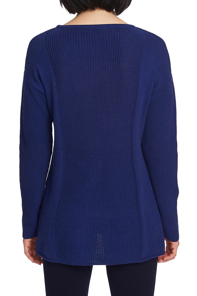 Mixed Gauge Pullover Sweater, Alternate, color, PARISIAN SKY