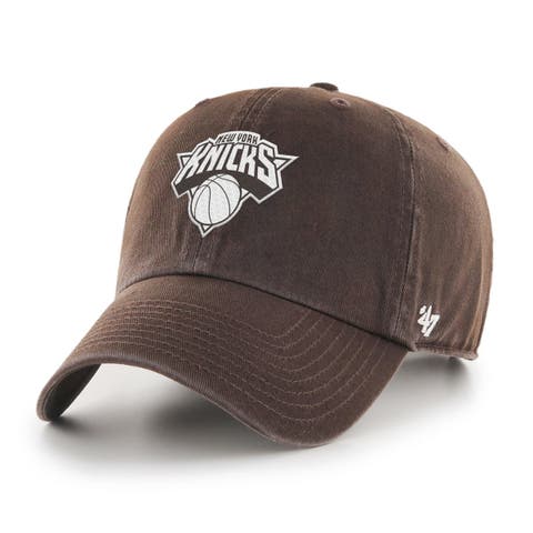 Men's '47  Brown New York Knicks Color Pack Clean Up Adjustable Hat
