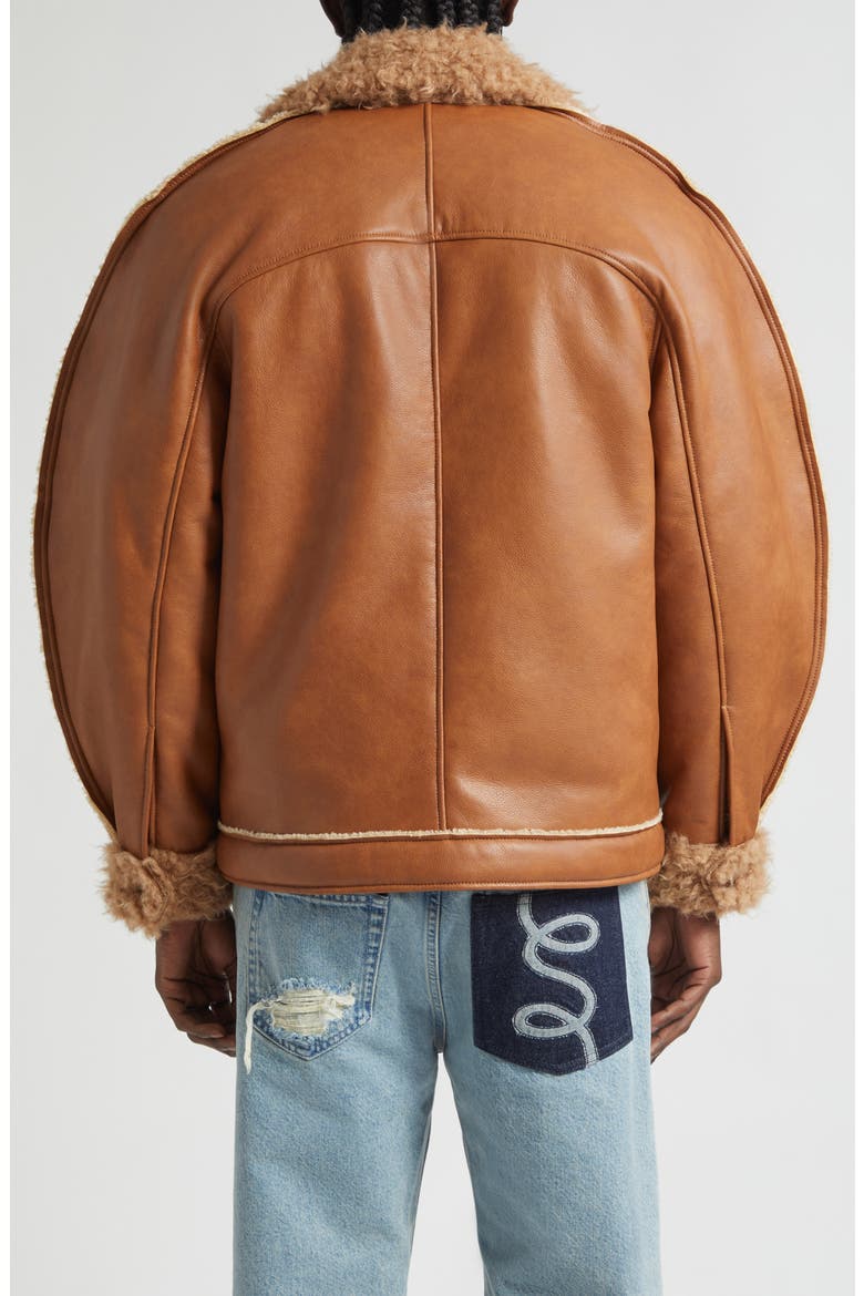 Beau Faux Leather & Faux Shearling Jacket, Alternate, color, TAN FAUX SHEARLING
