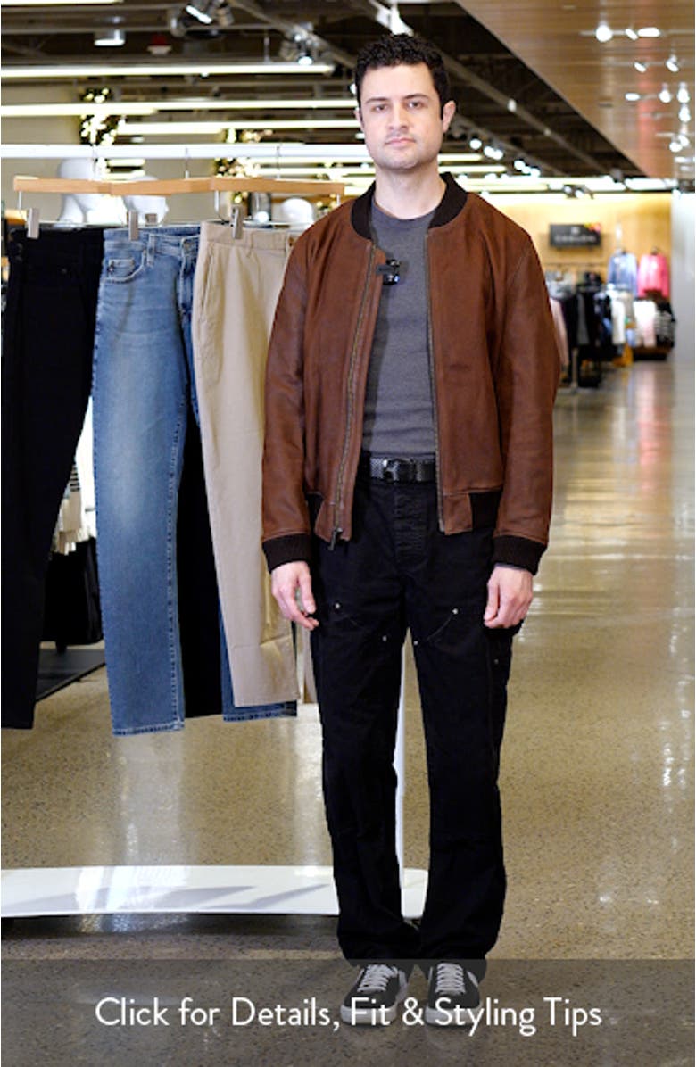 Classic Leather Bomber Jacket, sales video thumbnail