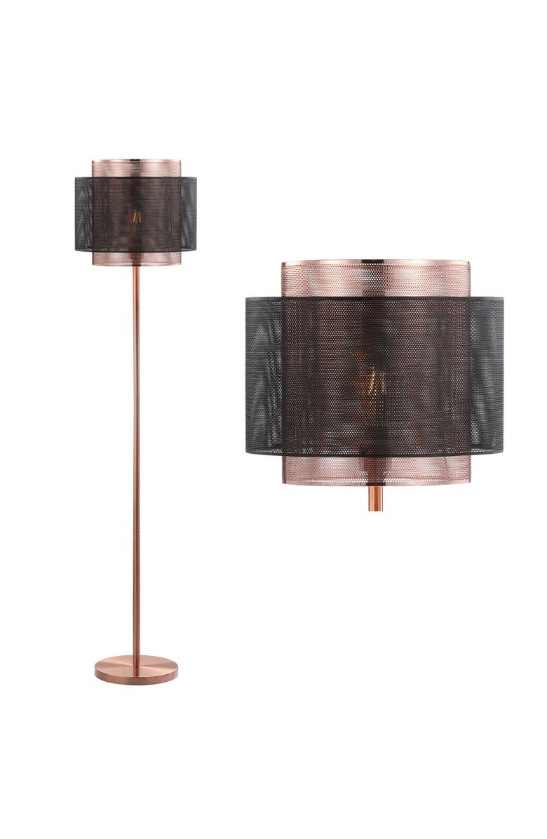 JONATHAN Y Tribeca Metal LED Floor Lamp, Main, color, Copper