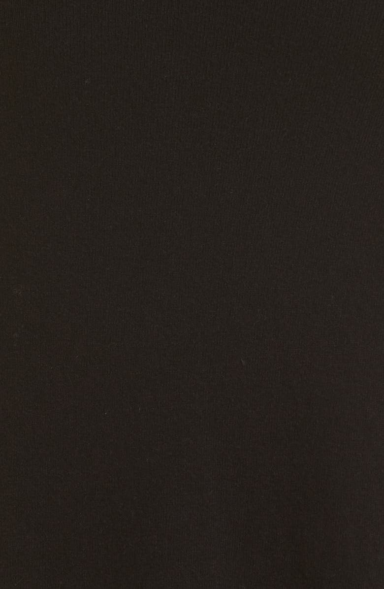 Emporio Armani Off the Shoulder Contrast Trim Coton Sheath Dress, Alternate, color, Solid Black