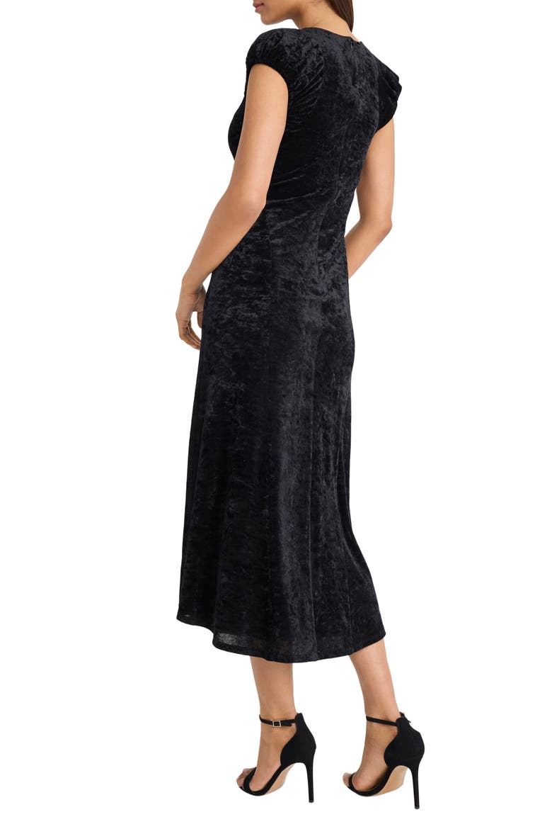 Keyhole Front Velvet A-Line Dress, Alternate, color, BLACK